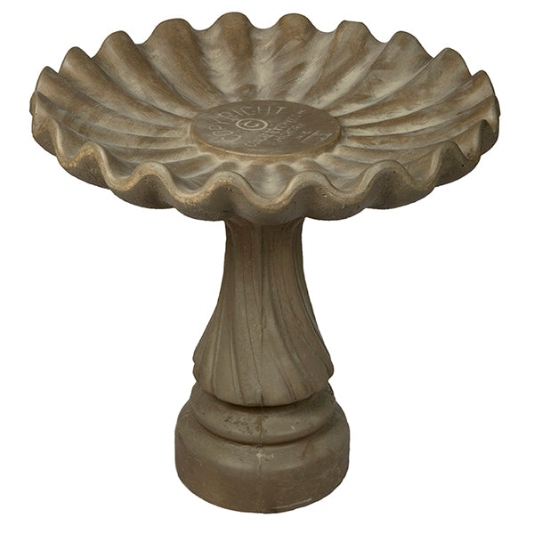 Photo of Birdbath - Swirl Base - Clamshell Top - Marquis Gardens