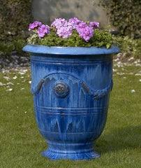 Photo of Campania Anduze Urn - Riviera Blue - Set of 3 - Marquis Gardens