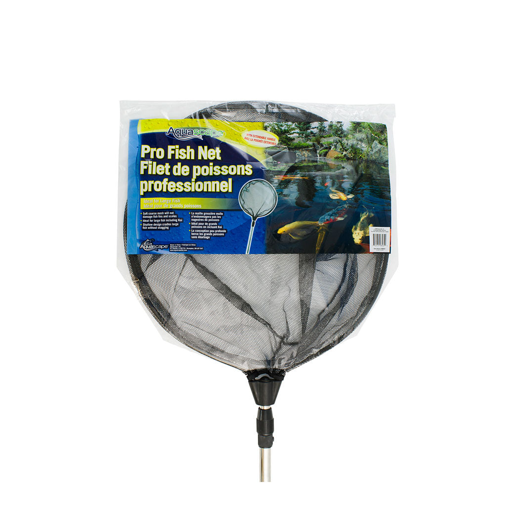 Photo of Aquascape Pro Fish Net Round with Black Soft Netting w/ Extendable Handle - Marquis Gardens