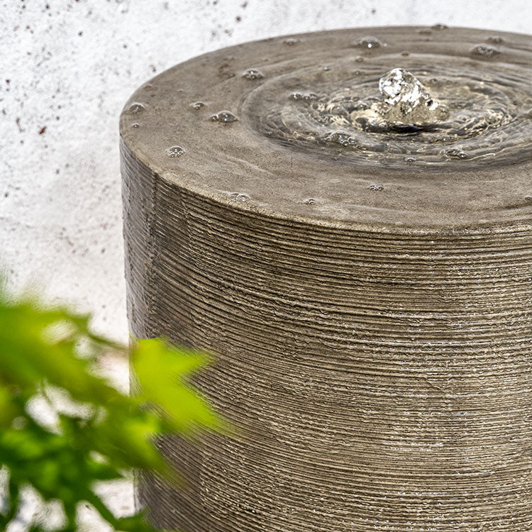 Photo of Campania Large Ribbed Cylinder Fountain - Marquis Gardens