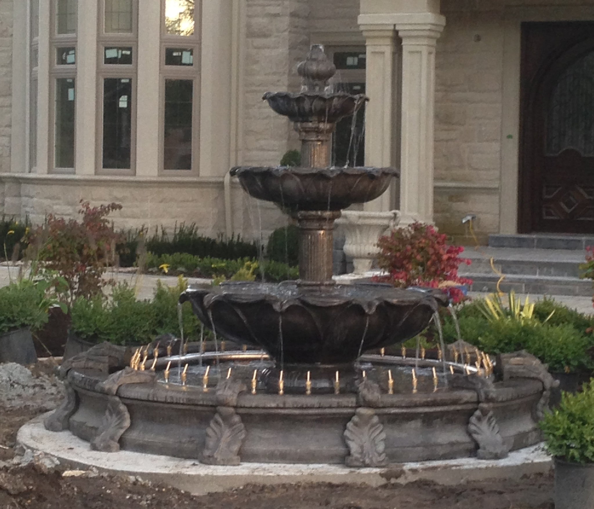 Photo of Large 3 Tier Leaf Fountain with Basin - Marquis Gardens