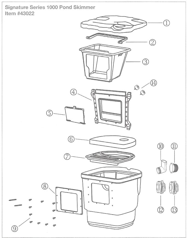 Photo of Aquascape Signature Series 1000 Pond Skimmer Replacement Parts - Item 43022 - Marquis Gardens