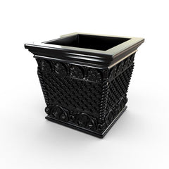 Gardenstone Floral Weave Box Planters Gardenstone Black 