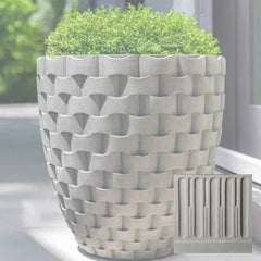 M Weave Tall Round Planter